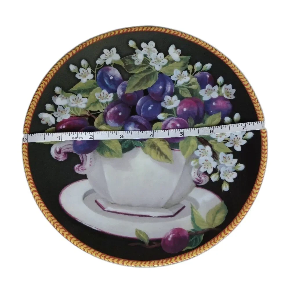 Gloria Fine Porcelain Handwork Coleccion Beatriz Ciruelas Decorative Wall Plate